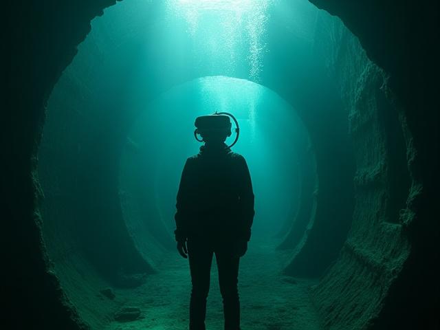 Aventura de realidad virtual submarina para fines educativos o entretenimiento.